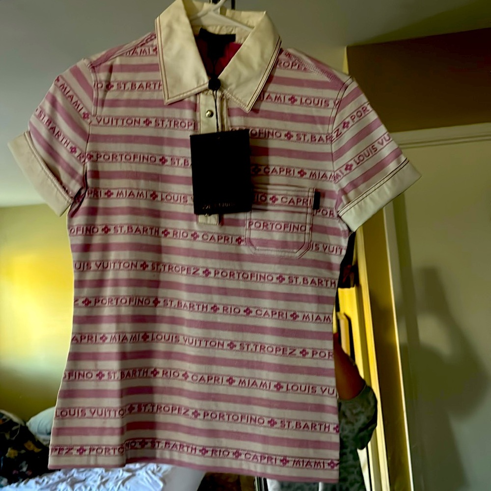 Auth lv collar shirt